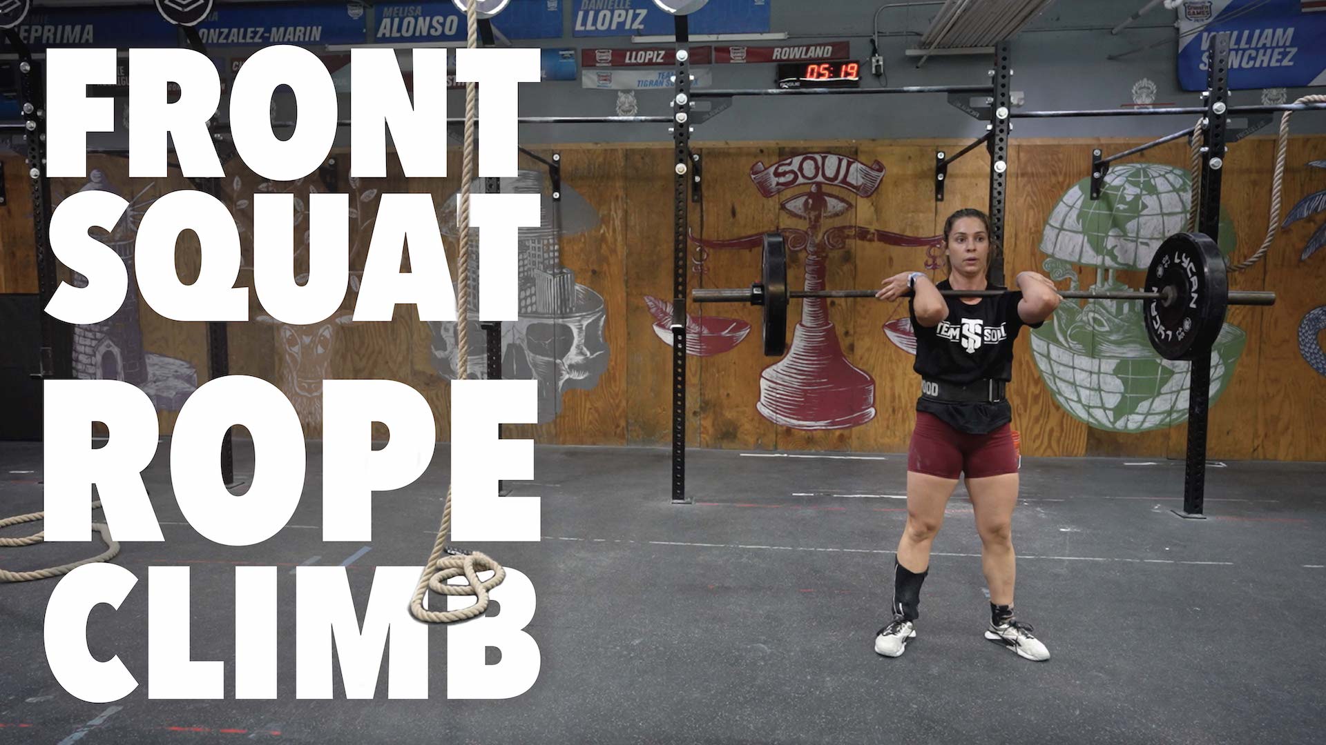 Crossfit Wod Demo Front Squat Rope Climb