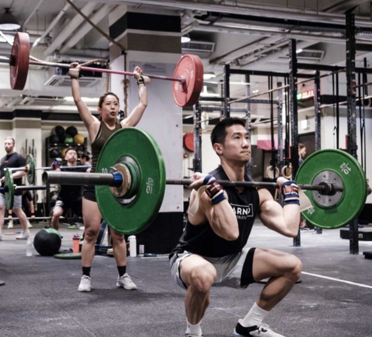 Athlete doing a thruster