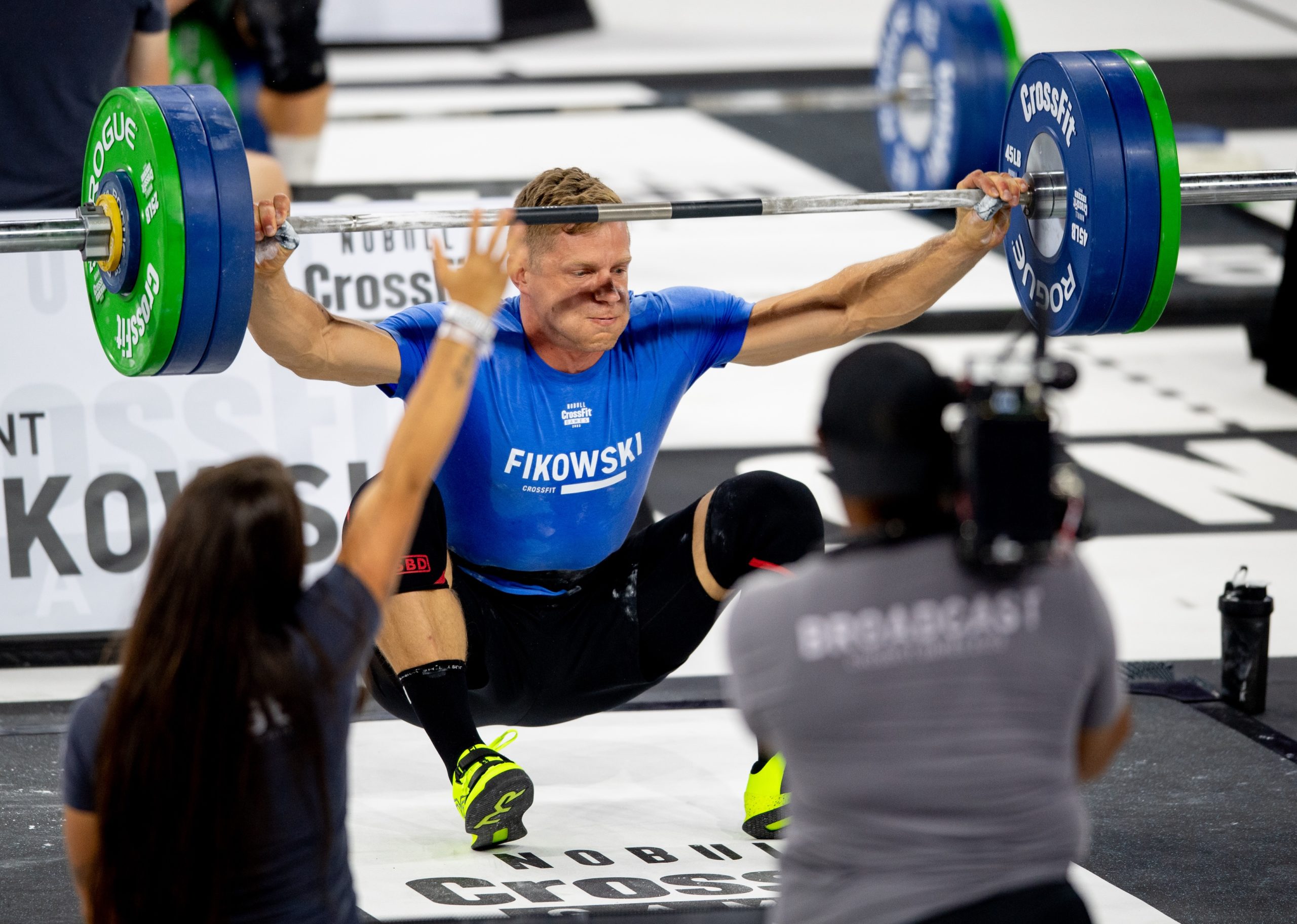 Brent Fikowski fails a snatch at the 2023 NOBULL CrossFit Games.