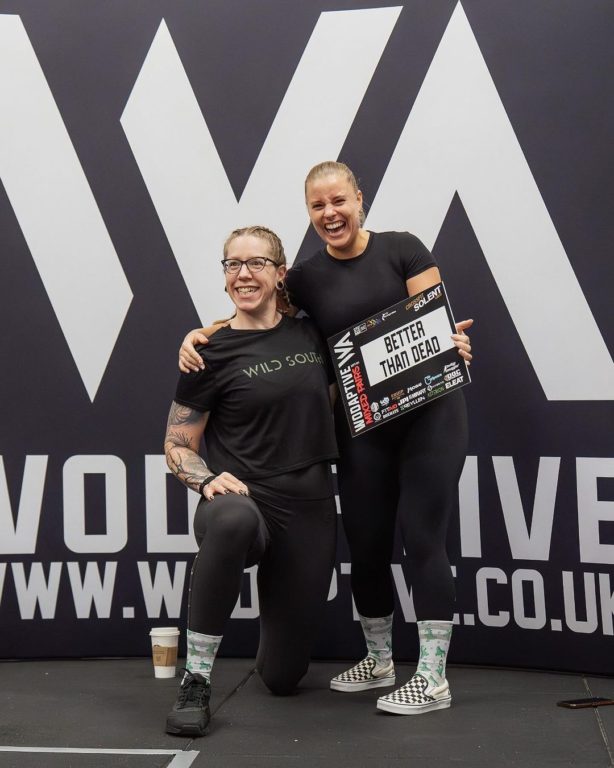 Abi Wynn-Jones and Coach Natasha Ellis at a Wodapative competition