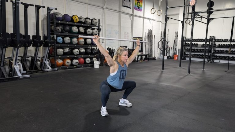 Image of CrossFit athlete with PVC Pipe Overhead Squat