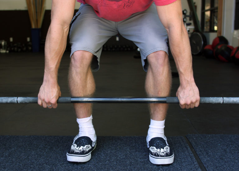 image of double overhand grip deadlift